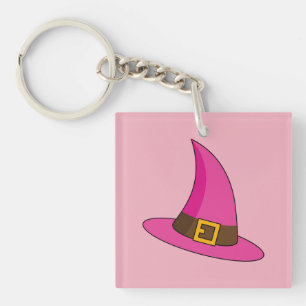 Porte-clés Casquette de sorcière rose