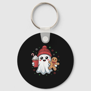 Porte-clés Casquette fantôme rétro Noël vacances Xmas café G