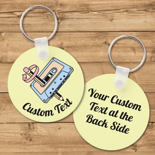 Porte-clés Cassette audio avec crayon