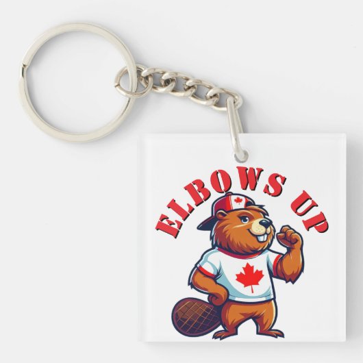 Porte-clés Castor Canadien Elbows Up (Devant)
