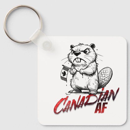 Porte-clés Castor canadien en colère (Recto)