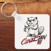 Porte-clés Castor canadien en colère (Recto)
