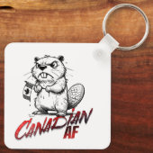 Porte-clés Castor canadien en colère (Verso)