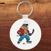 Porte-clés Castor de hockey sur glace  (Recto)