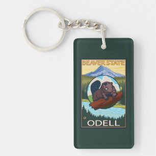 Porte-clés Castor et capot de Mt. - Odell, Orégon