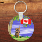 Porte-clés Castor et drapeau canadiens (Recto)