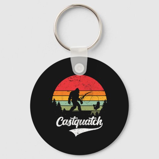 Porte-clés Castquatch drôle Byss pêcheur pêche mème  (Recto)