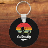 Porte-clés Castquatch drôle Byss pêcheur pêche mème  (Recto)