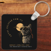 Porte-clés Cat 2024 Total Solaire Eclipse Viewing Party Invi (Verso)