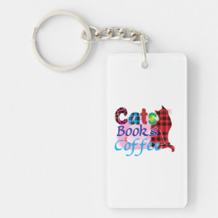 Porte-clés Cat Art Chats Livres Coffee_2