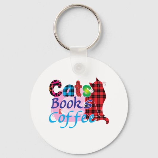 Porte-clés Cat Art Chats Livres Coffee_2 (Recto)