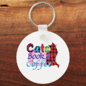 Porte-clés Cat Art Chats Livres Coffee_2 (Recto)