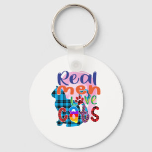 Porte-clés Cat Art Real Men Love Cats