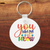 Porte-clés Cat Art Vous M'Avez Eu À Meow (Recto)