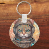 Porte-clés Cat Astronaut art de dessins animés détaillés (Recto)