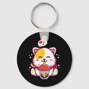 Porte-clés Cat Boba Tea Bubble Tea Anime Kawaii Neko Toxits G