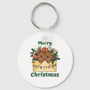 Porte-clés Cat Christmas Letter Winter Animals