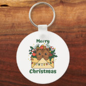 Porte-clés Cat Christmas Letter Winter Animals (Recto)