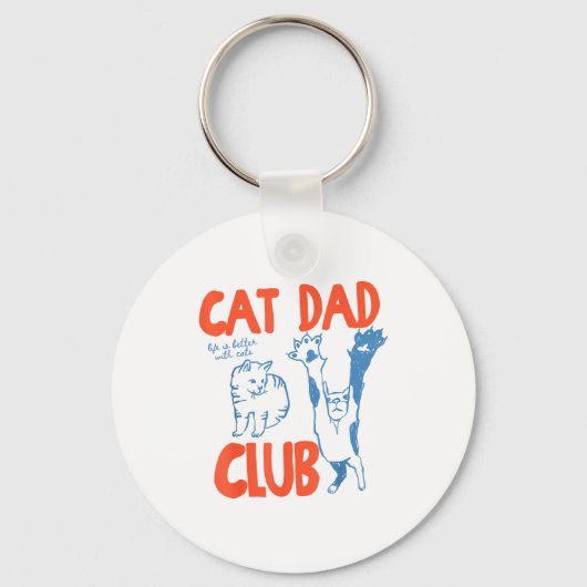 Porte-clés Cat Dad Club Life Is Better With Cats Father's Day (Recto)