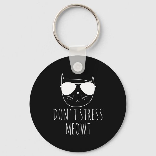 Porte-clés Cat Design Funny Pun Don't Stress Meowt Funny Sayi (Recto)