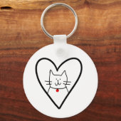 Porte-clés Cat in Heart Doodle  (Verso)
