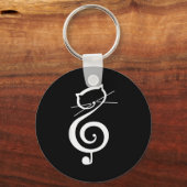 Porte-clés Cat Kitty Treble Music Clef Funny Cat Music Notes (Recto)