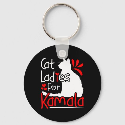 Porte-clés Cat Ladies For Kamala Silhouette Graphic (Recto)