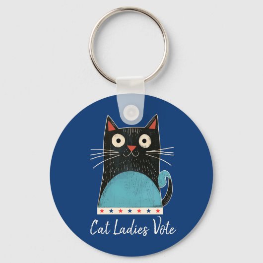 Porte-clés Cat Ladies Vote Script Rustic Cute Bold Election (Recto)