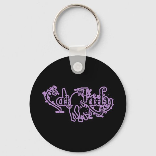 Porte-clés Cat Lady Purple (Recto)