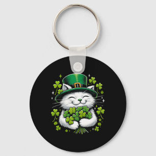 Porte-clés Cat Leprechaun Clover St. Patricks Day Femmes Fill