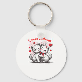 Porte-clés Cat Lovers Club Cute Aesthetic Illustration