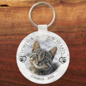 Porte-clés Cat Memorial Forever dans nos coeurs Photo Marble (Recto)