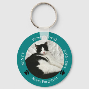 Porte-clés Cat Memorial Forever Loved Pet Photo Porte - clé