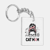 Porte-clés "Cat Mom" Funny Cute Cat Lover Women (Devant gauche)