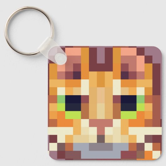 Porte-clés Cat pixelart, Pixel Art, sleutelhanger  (Recto)
