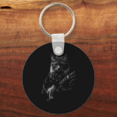 Porte-clés Cat Playing Guitar Rock Star Rock And Roll Men Wom (Recto)