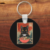 Porte-clés Cat Ramen Japanese Funny Graphic Kawaii Anime  (Recto)