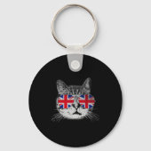 Porte-clés Cat Shirt Union Jack Flag Country Retro England Br (Recto)