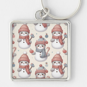 Porte-clés Cat Snowman Porte - clés(Carré)