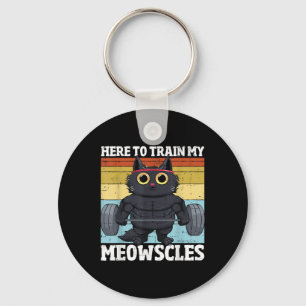 Porte-clés Cat Train My Meowscles Funny Gym entraînement Cat