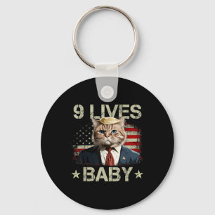 Porte-clés Cat Trump 9 Vies Bébé Funny Trump Cat 9 Vies