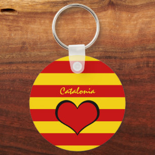 Porte-clés Catalonia Flag & Catalan Heart, travel /La Senyera