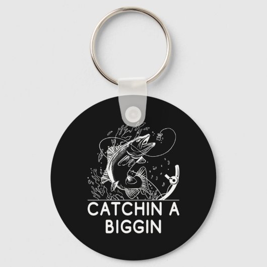 Porte-clés Catchin A Biggin Pêche Chasse Pêcheur Chasseur (Recto)