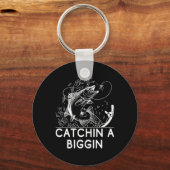 Porte-clés Catchin A Biggin Pêche Chasse Pêcheur Chasseur (Recto)