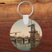 Porte-clés Catharine Bridge and Windmill, Haarlem, Pays-Bas (Verso)