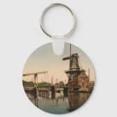 Porte-clés Catharine Bridge and Windmill, Haarlem, Pays-Bas (Verso)