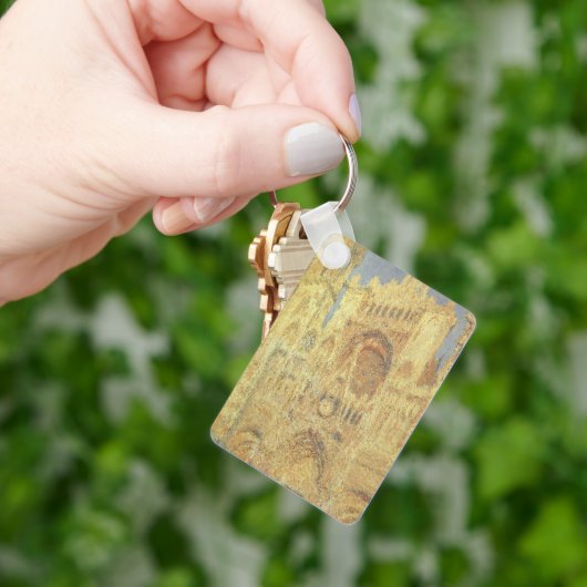 Porte-clés Cathédrale de Rouen, coucher de soleil sur Claude  (main)