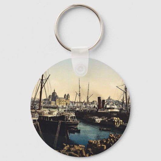 Porte-clés Cathédrale et Notre Dame de la Garde, Marseille, (Recto)