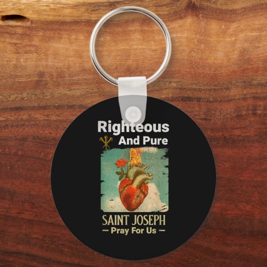 Porte-clés Catholic St. Joseph, Patron Saint Of Fathers, Pray (Recto)