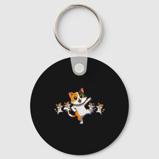 Porte-clés Cats Dancing Funny Cat Lover For Women Kitty Graph (Recto)